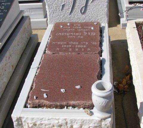 מצבה עם פלטה בורדו של משפחת לוי